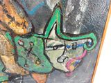 painting of a woman with a star on her head and a cat on her shoulder