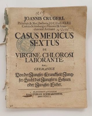 (Gynécologie) CRÜGERI (Joannis) Casus Medicus Sextus de VIRG…