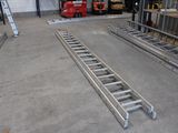 a picture of a metal ladder in a warehouse