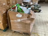 many boxes of food sitting on the floor in a room