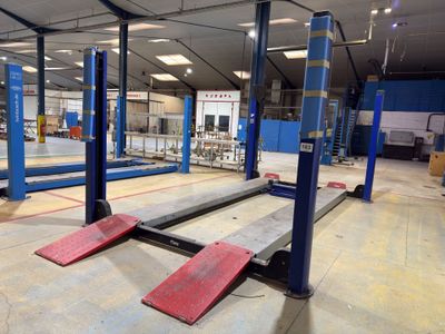 a picture of a garage with a lot of equipment in it