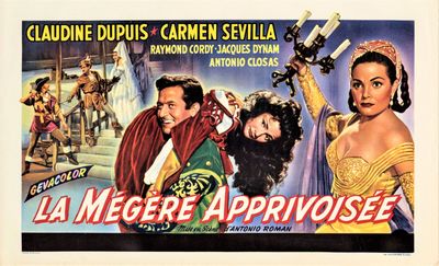 an image of a movie poster with a woman and a man in costume