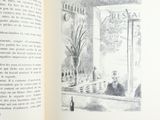 un livre ouvert sur lequel figure le dessin d'un homme jouant aux échecs