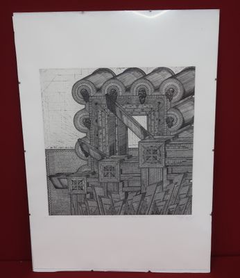 an image of a black and white drawing of a machine