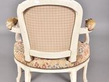 pair of louis xvi style armchairs with upholstered seats