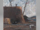 an image of a painting of a boat in the water