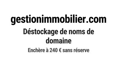 Nom de domaine gestionimmobilier.