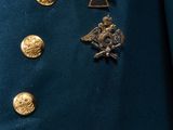 a close up of a military uniform with medals on it
