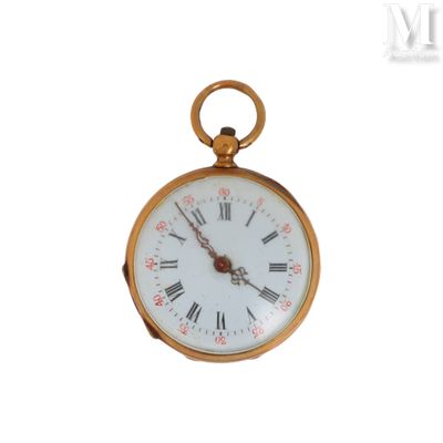 Montre de col Montre de col en or jaune 18k (750°/°°) cadran… - Photo 1