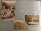 a book with pictures of people and horses on it