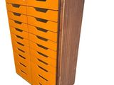an image of a wooden cabinet with many drawers