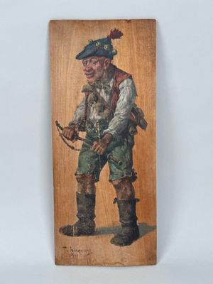 painting of a man in a pirate costume holding a bow and arrow