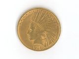 a gold coin with an indian head on it