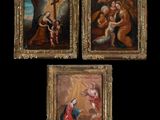 four paintings of the nativity of jesus and mary