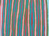 a painting of a vase with stripes on it