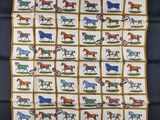 an image of a colorful horse pattern on a blanket