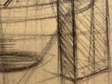 drawing of a vase and a bowl on a piece of cloth
