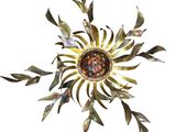 an image of a metal sunflower on a white background