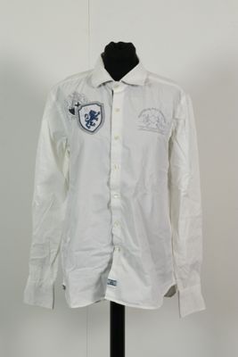 LA MARTINA - Chemisier en popeline de coton blanc brodé.