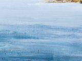 an oil painting of a person on a surfboard in the ocean