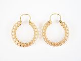 boucles d'oreilles créoles plaquées or au motif en filigrane