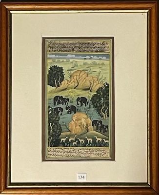 Très belle et ancienne gouache sur page manuscrit - 2 antilo…