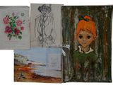 une photo d'un tableau représentant une petite fille aux cheveux orange