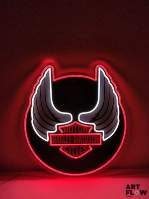 Enseigne lumineuse Harley Davidson Dimensions : 60 x 55 cm