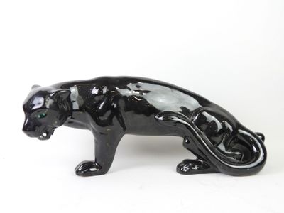an image of a black cat figurine on a white background