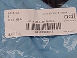 a blue shirt with a barcode on it that says bad