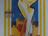 affiche représentant une femme tenant une raquette de tennis et une raquette de tennis