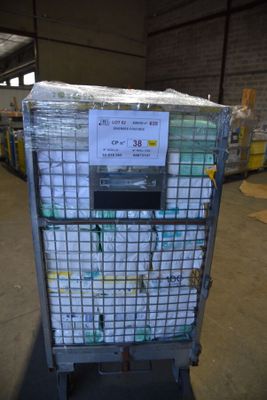 a cart with a lot of boxes on it in a warehouse