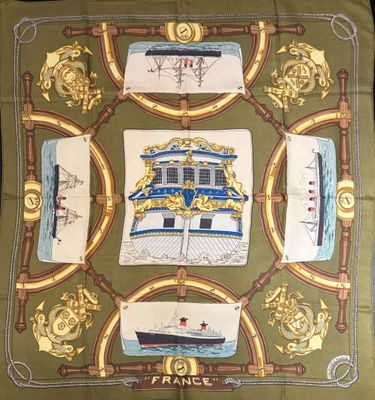 HERMÈS PARIS Édition Spéciale Carré 90 en twill de soie "Fra…