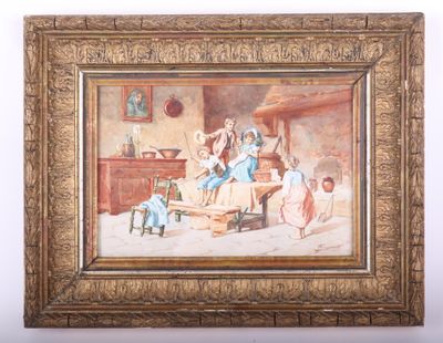 a picture of a painting on the wall of a room