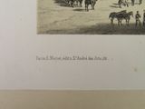 a picture of a group of people riding horses in a field