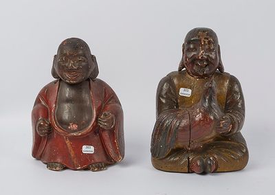 paire de figurines asiatiques représentant un homme et une femme assis