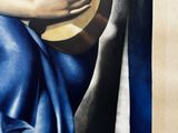 an image of a painting of a woman holding a guitar