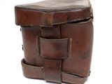 brown leather box on a white background with a white background