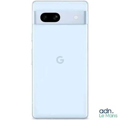 l'arrière d'un téléphone Google Pixel blanc, sur lequel figure le logo Google