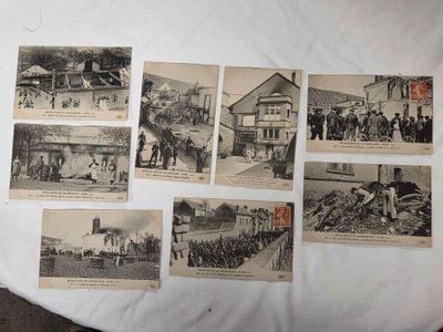 18 CPA sur la révolution du 11 avril 1911 en Champagne