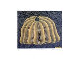 an image of a painting of a pumpkin on a blue background