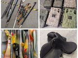 several different pictures of different types of hunting equipment and accessories