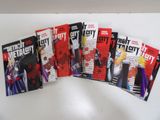 five different covers of the comic books are lined up on a white surface