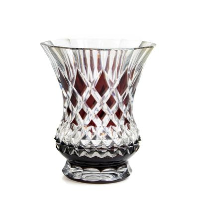 VAL SAINT LAMBERT Important vase en cristal prune et transpa…