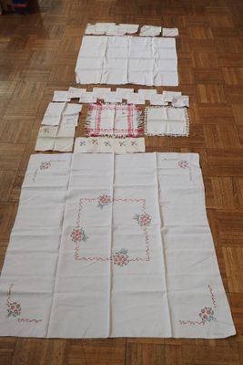 Lot de serviettes/nappe en coton comprenant :