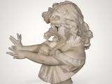 an image of a statue of a child holding a bird