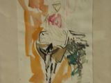 a picture of a painting of a man riding a horse