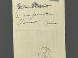 a close up of a piece of paper with a stamp on it