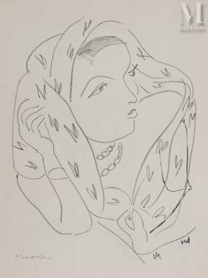dessin au crayon représentant une femme tenant un miroir à la main