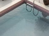 une petite piscine avec une échelle au milieu